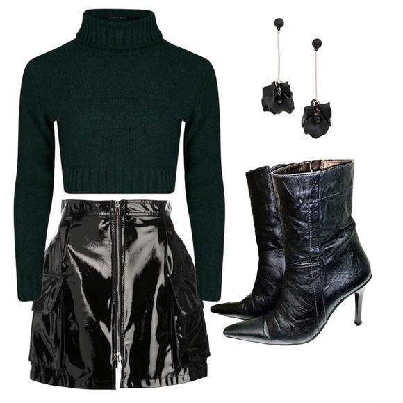 Genuine Leather Wrinkled Stiletto Booties - Picture 4 of 16